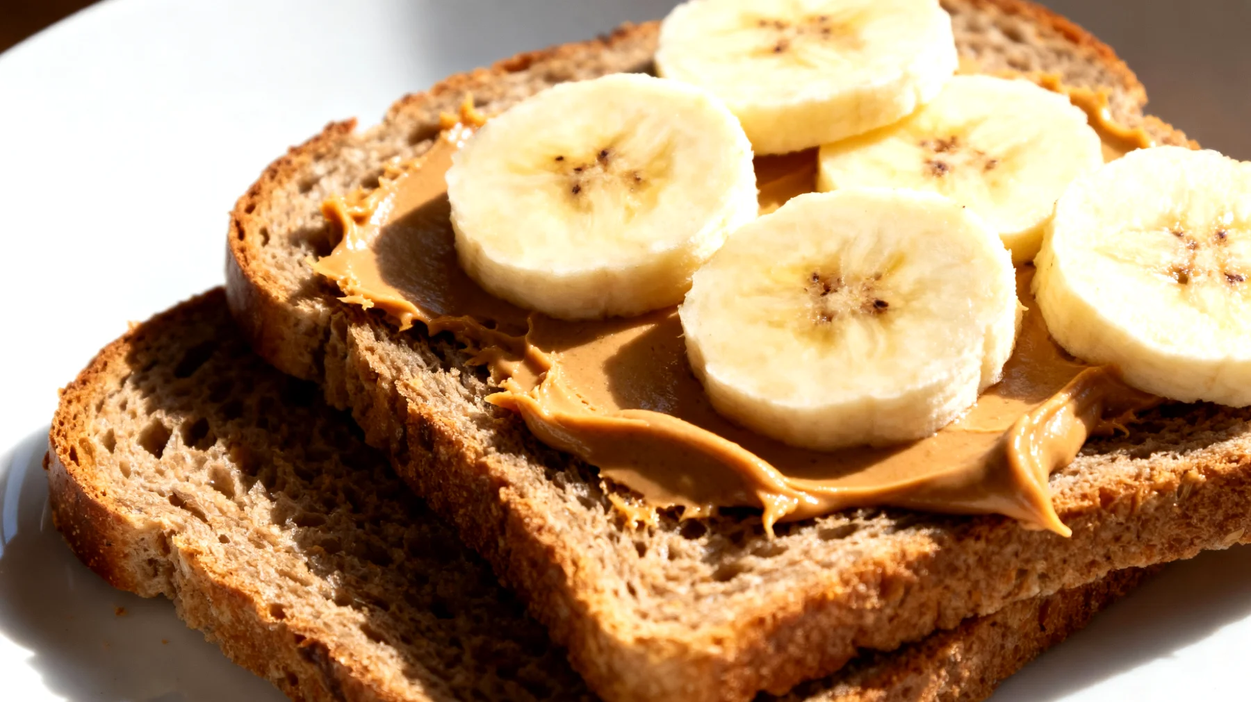 Pane di segale integrale con crema di mandorle e banana"