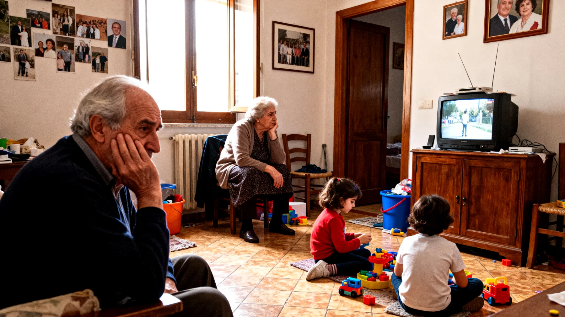 I nonni faticano a coinvolgere i nipoti bambini nelle attività quotidiane come riordinare i giochi, apparecchiare o preparare semplici merende, trovandosi spesso a fare tutto da soli mentre i piccoli preferiscono giocare o guardare la TV"