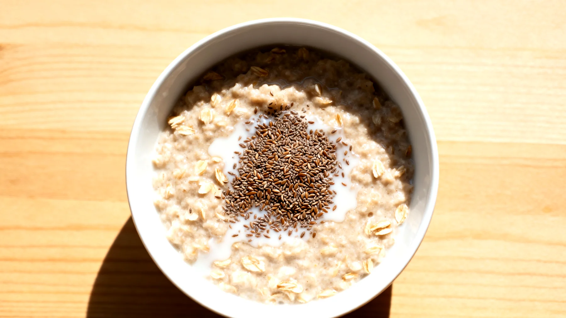 Porridge di avena con semi di lino macinati e kefir"