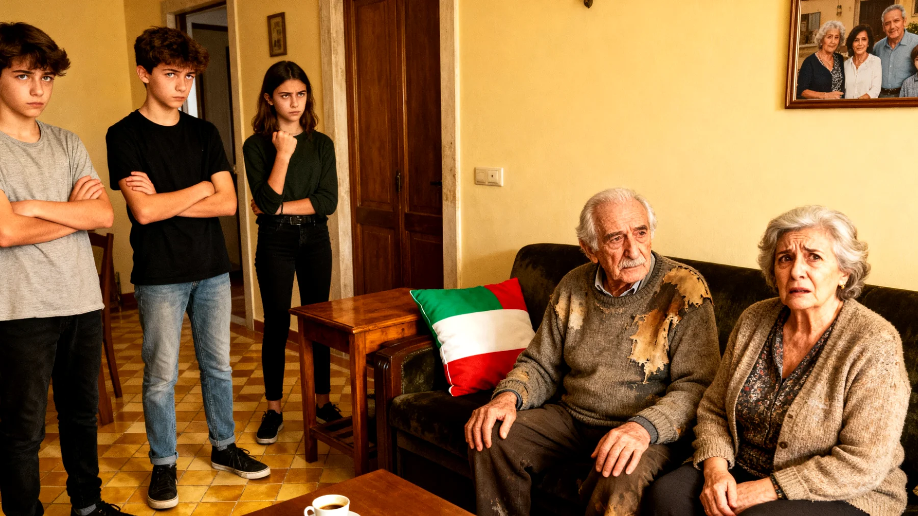 I nonni faticano a gestire gli atteggiamenti ribelli e oppositivi dei nipoti adolescenti, che rispondono male, contestano ogni richiesta e mostrano comportamenti impulsivi, creando tensione e scontri continui durante il tempo trascorso insieme."